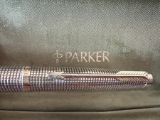 PARKER 75 Stylo À Plume ARGENT SOLIDE Sonnet Plaqué Or Nib OR