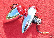 CLIGNOTANTS OBUS ROUGE CHROMÉS POUR HARLEY & CUSTOM