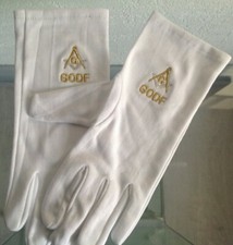 Gants coton brodés GODF franc