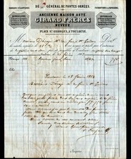 TOULOUSE (31) USINE de FOURNITURES pour TAPISSIERS "ASTE / GIRARD" Voyagée 1863