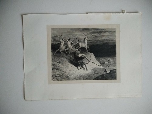 Gravure ancienne gustave - gravure, doré