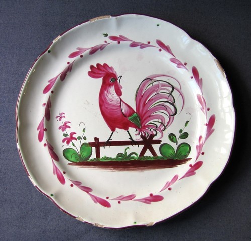 Ancienne assiette coq - ancienne, au