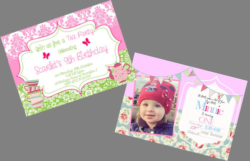 Tea party invitations - party,
