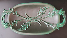 XXe Grand Plat ou Coupe Céramique Porcelaine Métallisé Art Nouveau Décor Feuille