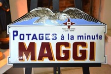 Grande plaque émaillée MAGGI potages bouillon alimentaire