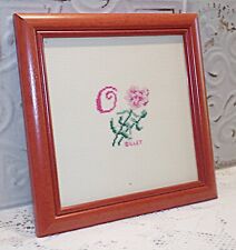 France Fait main - Belle Broderie au Point de Croix sur toile de Lin, encadrée