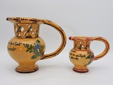 2 PICHETS A SECRET EN CERAMIQUE DECOR FLORAL HAUT 15CM ET 9.5 CM DAI108