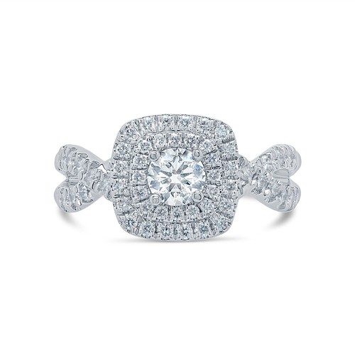 14k blanc diamant rond - 14k,