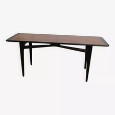 Table basse vintage chêne clair et foncé en 140 cm 1960 Suède