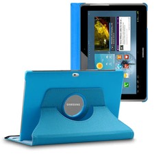 Coque Samsung Galaxy Tab 2 10.1 P5110 P5100 Housse Etui Rotatif 360 PU Cuir Bleu