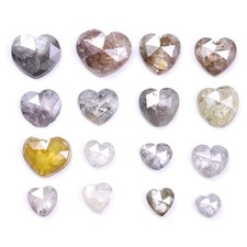 Pierre rustique lâche diamant sel et poivre naturel en forme de cœur de 3,07 ...