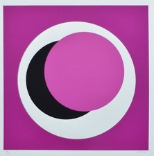 Geneviève Claisse " Cercle Rose Pâle " Main Signée Geneviève Français Artiste