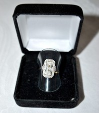 Bague ART DECO en Or 333 Argent et 2 diamants - Epoque 1920 T58 3gr