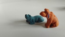 Figurine gomme ESSO GLUPS-LES ARISTOCHATS /Napoléon et Lafayette chiens 