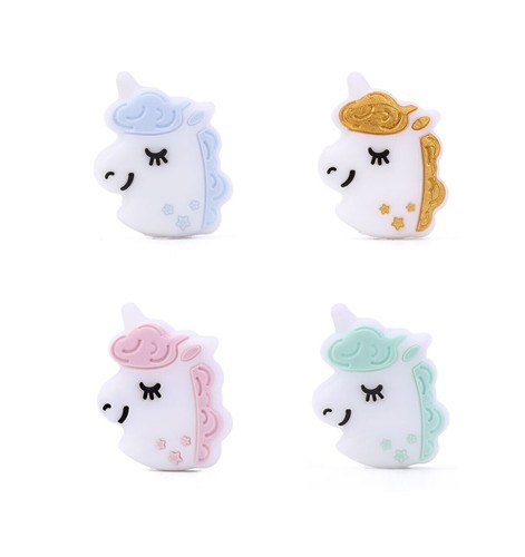 Perle silicone mini licorne - silicone,