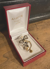 Broche ancienne fleurs plaqué