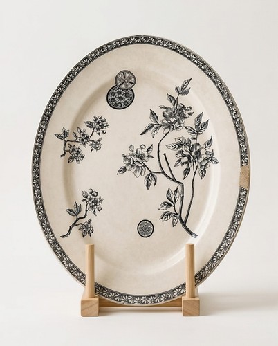 Grand plat ovale ancien - ovale, terre