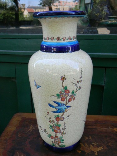 Emaux longwy vase - longwy, balustre
