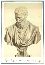 Italie, Florence, Eglise Ste. Croix. Buste de Michel Ange  Vintage albumen print