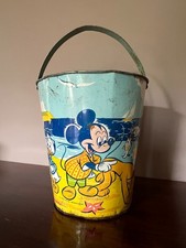 seau de plage j. chein  en tôle mickey disney