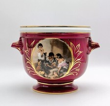 Gros Cache Pot En Porcelaine De Limoges Décor Rehaussé _ Enfants Jouant French .