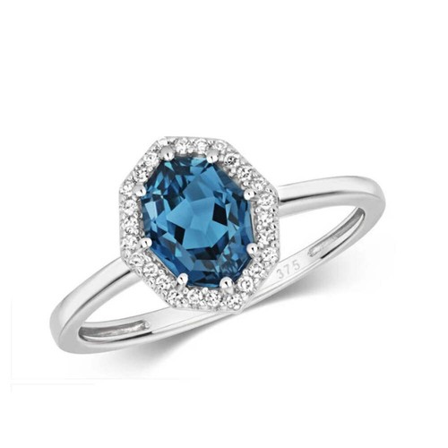 Bague octogonale blanc - bague,