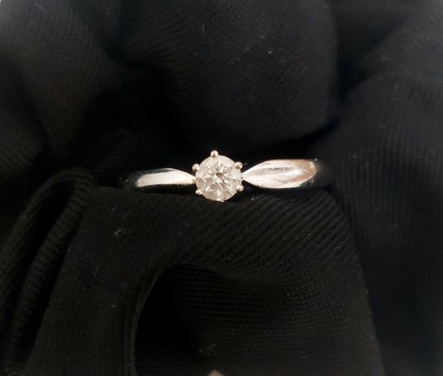 Bague solitaire blanc 18 - bague, or