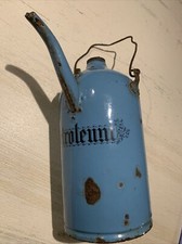Ancien Pot A Pétrole 2 L Emaillee Bleu Petroleum 