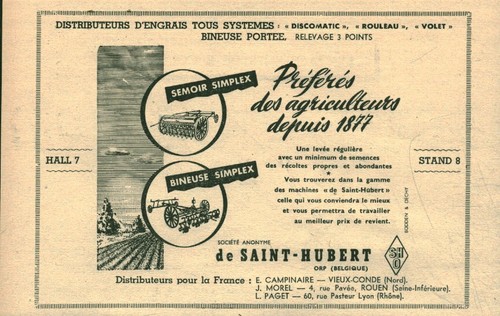 Publicité ancienne semoir - , et