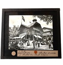 Photo Plaque verre PARIS Exposition Universelle 1900 Le Chalet Suisse