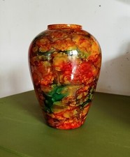 Beau Vasse verre émaillé Signé Mistigri Chapoutier En parfait État Hauteur 21 cm