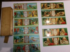 11 plaques lanterne magique Chaperon rouge et l'oiseau bleu Boite en bois lot 1