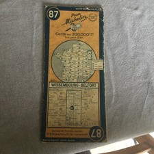 Ancienne Carte Routière Michelin N°87 Wissembourg-Belfort 1948 État D Usage 