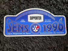 PLAQUE FINALE DE LA COUPE DE FRANCE DES RALLYES "SUPPORTER" SENS 1996 FFSA 