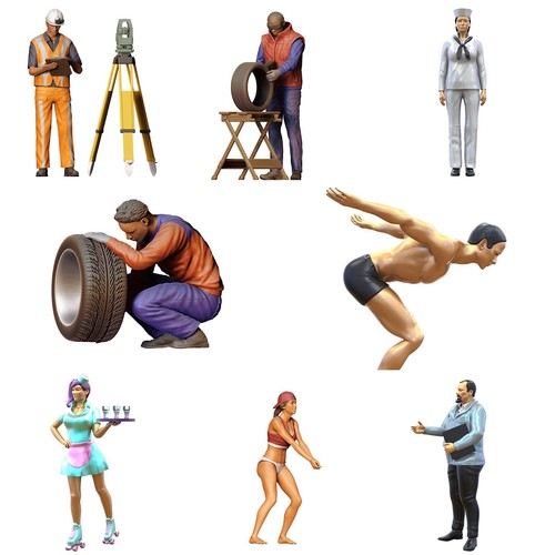 Figurines non peintes - 1:64,