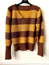 Pull Col V Ocre Moutarde &