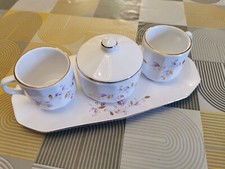 Joli Service à Café Ceramiche Made In Italy Décor Fleurs Porcelaine Italienne