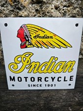 Plaque émaillée Moto INDIAN