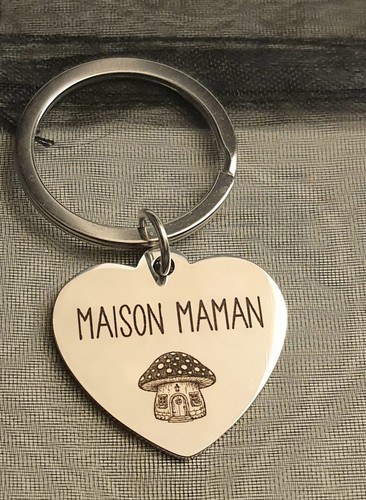 Porte clef coeur maison - porte, "maison