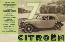 Catalogue brochure prospekt Citroën Traction 7 / 7 Sport 1934 - AC 3965 FR