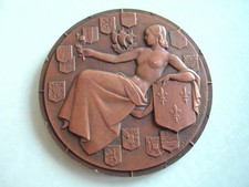 Médaille FRENCH Line - Paquebot ILE DE FRANCE Compagnie Gle Transatlantique 1949