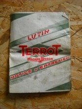 NOTICE D'ENTRETIEN TERROT LUTIN - MAGNAT DEBON - 1958