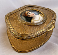 Antique french Louis XVI style jewelry box 19th century bronze