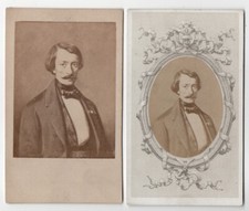 photo 2 cdv portrait d'après peinture noble de Saint Brieuc - 1865 Capelle