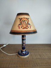 Lampe De Chevet En Faïence De Gien Abat-jour d'Origine - 1940/1950 - Renaissance