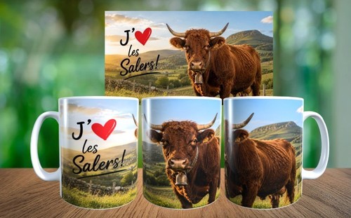 Mug humour vache aime les - vache, j'aime