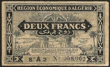 Algérie - billet de 2 francs