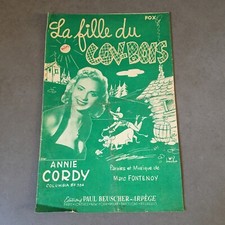 Partition 1953 Fox-Western « La Fille Du Cov-Bois» Annie CORDY Éditions BEUSCHER