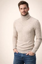 Pull col roulé en maille