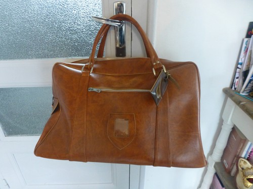 Ancien sac cuir retro bagage - sac, ?